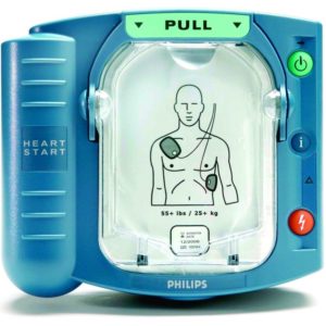 Der Philips HeartStart HS1 ist ein Erste-Hilfe-Defibrillator, der auch für Laien bedienbar ist.