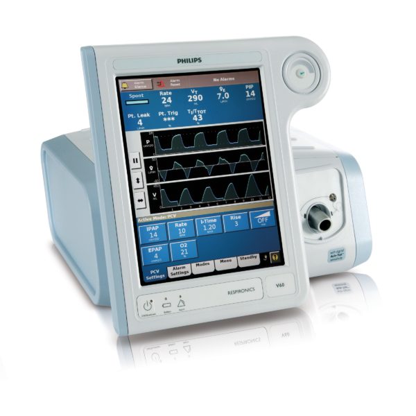 Das Beatmungsgerät Philips Respironics V60 kann nach einem Software-Update für die Sauerstoff-High-Flow-Therapie verwendet werden.