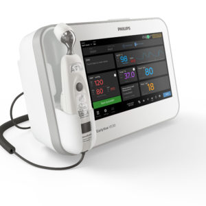 Der Philips EarlyVue VS30 (863359) ist ein Spotcheck-Monitor mit dem die Vitalparameter der Patienten am Krankenbett gemessen werden können.